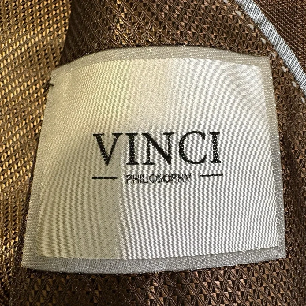 Vinci Philosophy Sports Coat 48R Chocolate Glen‎ Check Performance Blazer Jacket